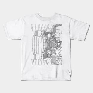 Apollo Rocket Booster - Line Art Kids T-Shirt